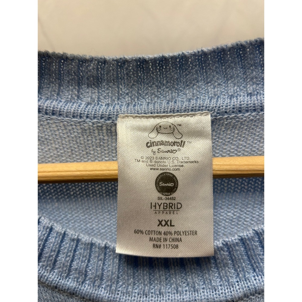 Sanrio Cinnamoroll Sweater Womens XXL Blue Excellent Argyle Knit Pullover - Picture 3 of 4